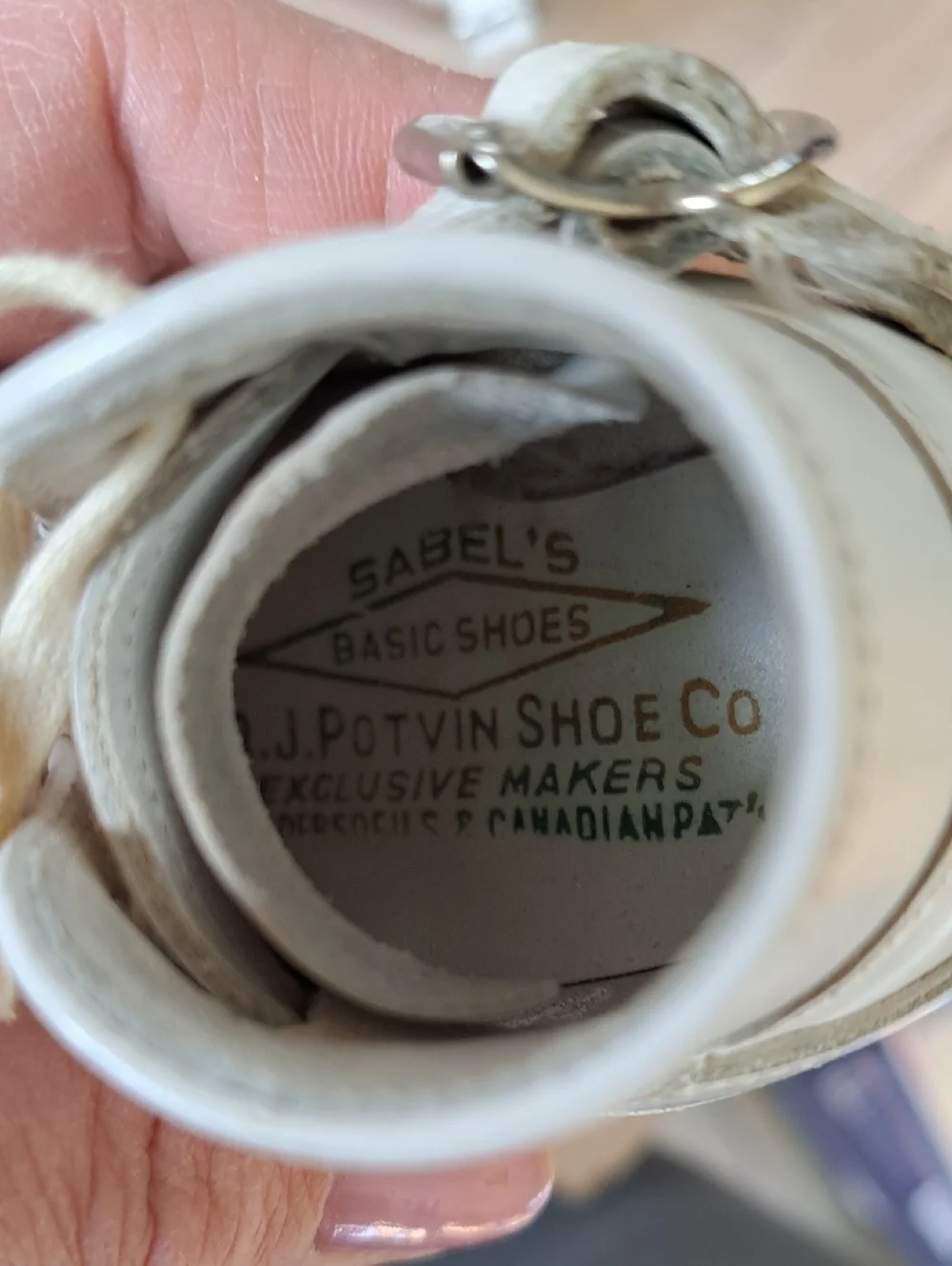Vintage 1950s Sabel’s White Leather Orthopedic Pre-Walker Baby Lace Up Shoes